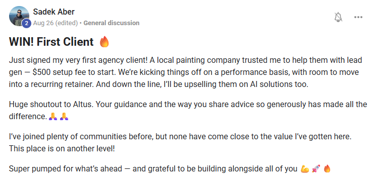 Testimonial from Sadek Aber